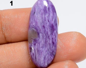 Natural Charoite Cabochon Purple Chariote Crystal Flat Back Both Side Polished Charoite Stone Purple Crystal For jewelry