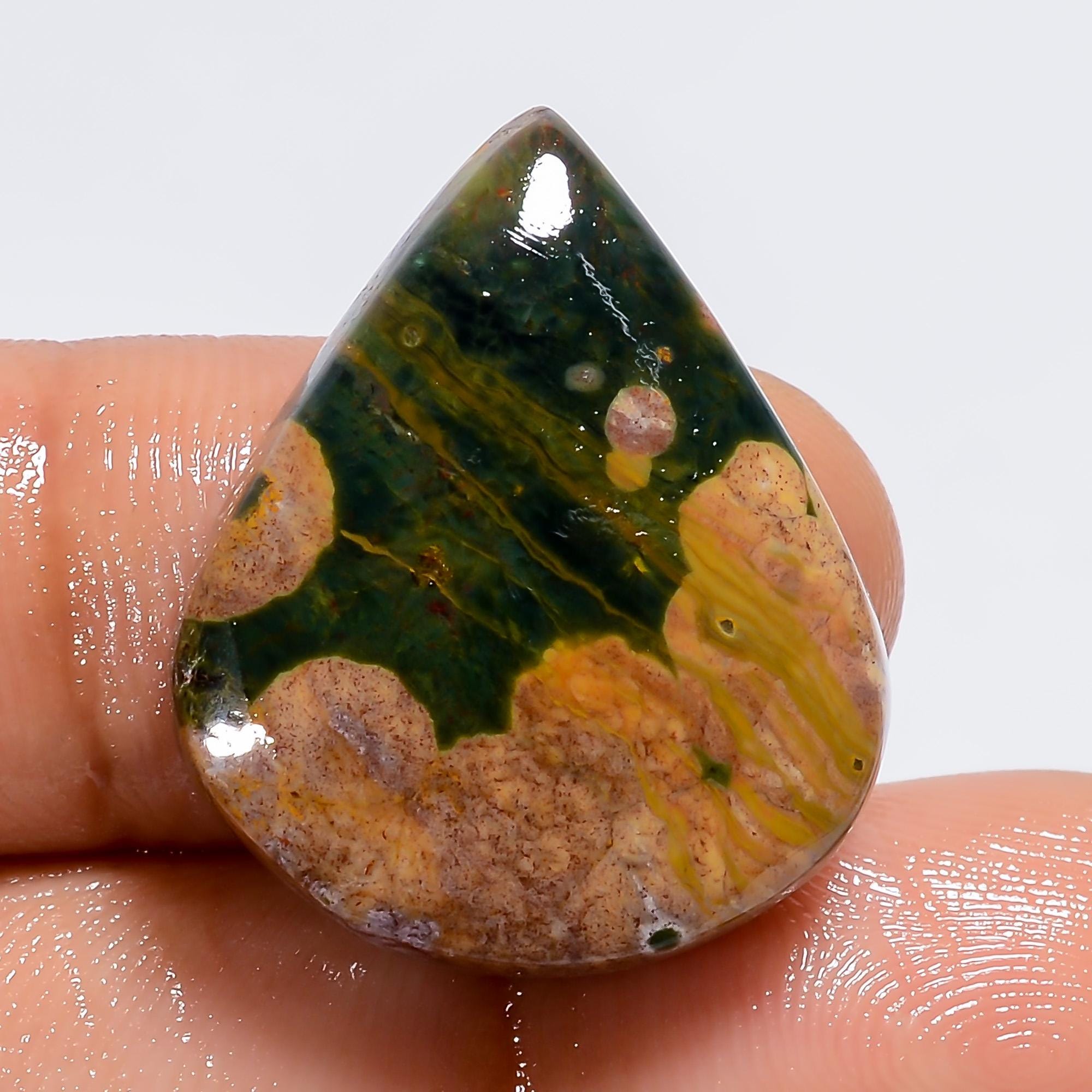 Natural Ocean Jasper Gemstone Smooth Polished Ocean Stone 24X19X5