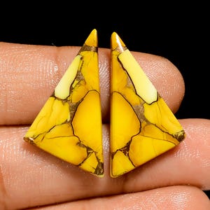 Honey Dahlia Turquoise Pair Stone Yellow Copper Turquoise Stone