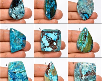 Top Grade Quality Natural Shattuckite Gemstone Flat Back Both Side Polished Shattuckite Cabochon Multi Color Shttuckite Stone for Jewelry