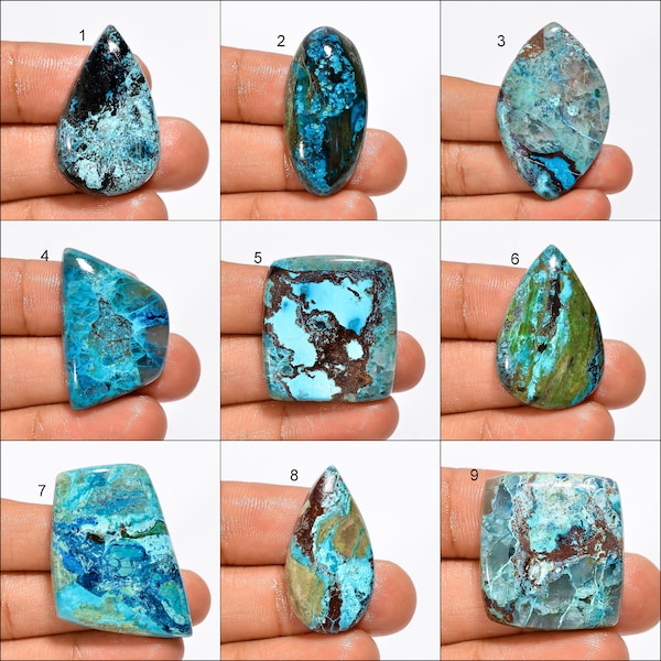 Top Grade Quality Natural Shattuckite Gemstone Flat Back Both Side Polished Shattuckite Cabochon Multi Color Shttuckite Stone for Jewelry