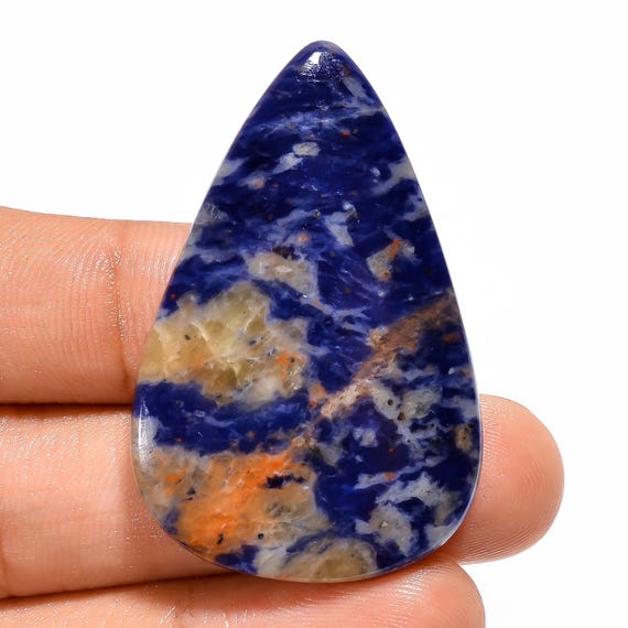 Natural Sodalite Gemstone Blue Sodalite Crystal 43X28X5 mm Size Drop Sodalite Stone