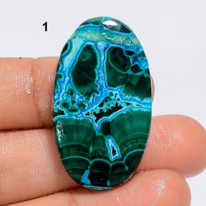 Cabochon de chrysocolle en malachite naturelle, pierre précieuse en vrac, pierre précieuse de chrysocolle en malachite pour la fabrication de bijoux, cadeau pour elle (pierre comme image