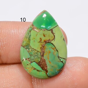 Cabochon en cuivre vert naturel turquoise, pierres précieuses en vrac en forme de poire, emballage de fil de pierres précieuses en cuivre turquoise pour la fabrication de bijoux en pierre