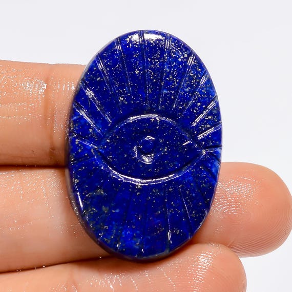 Circle Turquoise Stone with Carved Sides Circle Turquoise Stone with Carved Sides