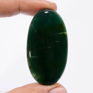 Pietra preziosa sciolta cabochon di giada verde naturale a forma di pera Pietra preziosa di giada verde a forma ovale Pietra di giada verde per la creazione di gioielli (pietra come da immagine)