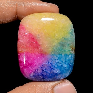 Natürlicher Regenbogen Solar Quarz Cabochon, Multi Color Herzform Solar Quarz Edelstein, Regenbogen Farbe Edelstein, Geschenk für sie.