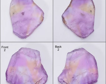 Cabochon d'amétrine en tranches naturelles, galette polie, pierres précieuses, pièces de décoration en tranche d'amétrine comme image