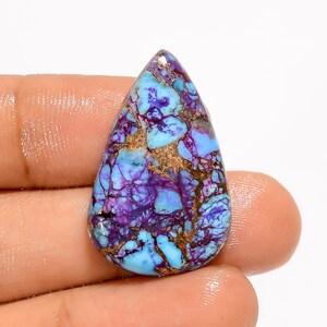 Mohave paars brons turkoois steen gepolijste turkoois steen platte achterkant 29 x 18 x 5 mm Formaat Mohave paars turkoois