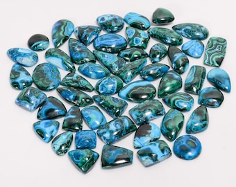 50 Pieces Natural Chrysocolla Malachite Cabochon Many Shape Chrysocolla Malachite Lot 11X11 23X12 mm Size Stone