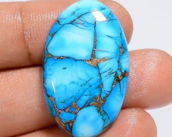 Ice Blue Dahlia Turquoise Stone Smooth Polished Blue Dahlia