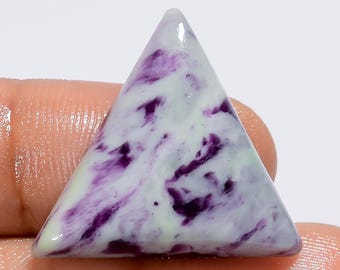 Natural Kemmererite Gemstone Triangle Shape Kemmererite Cabochon 22X21X5 mm Size Kemmererite Both Side Polished Stone