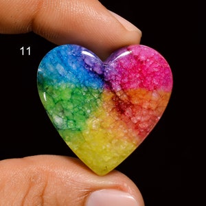 Regenbogen Solar Quarz Edelstein Cabochon, loser Edelstein, Herzform Multi Color Stein Schmuck Herstellung loser Cabochon Quarz Stein als Bild