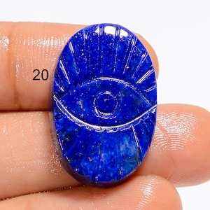 Lapislazzuli Cabochon Occhio Intagliato Blu Lapislazzuli Cristallo Occhio Curvo Cristallo Blu Pietra Intagliata (Dorso Piatto Entrambi i Lati Lucidati