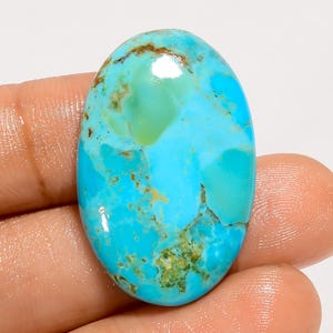 Natural Kingman Turquoise Cabochon Sky Oval Turquoise Gemstone 31X20X5 mm Size Smooth Both Side Polished Crystal