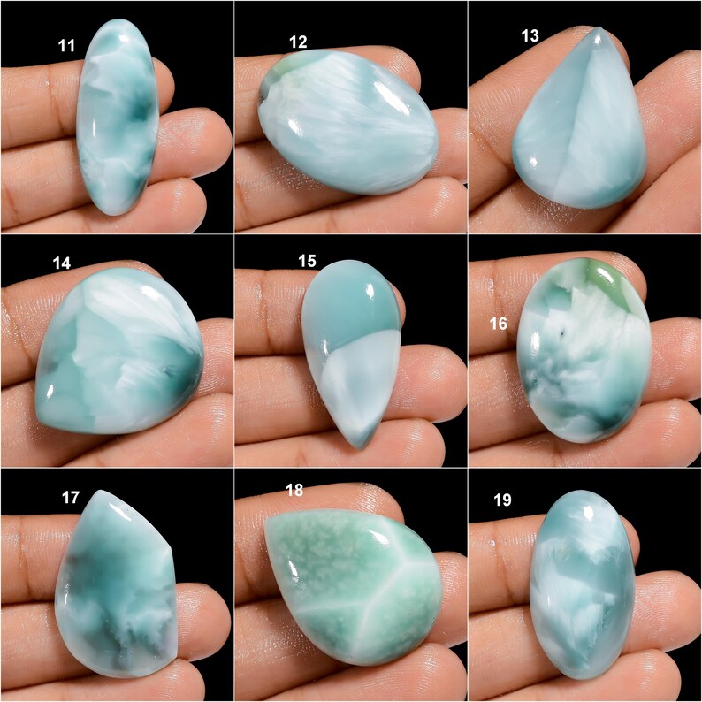 Hemimorphite Crystal Loose Hemimorphite Gemstone Good Shape Polished Hemimorphite Cabochon Flat Back Stone image 3