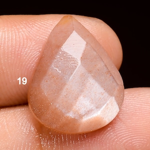 Pierre de lune pêche naturelle, cabochon, pierre de lune pêche à facettes, cristal, pierre à facettes, pierre de Chekar polie des deux côtés