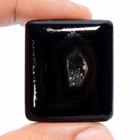Onyx Black Shiny Gemstone Natural Black Onyx Diamond Druzy Radiant
