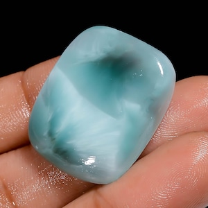 Cabochão de Hemimorfita com parte traseira plana Cristal de Hemimorfita polido 27X22X5 mm Tamanho Pedra de Hemimorfita