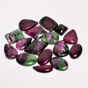 16 pezzi di rubino zoisite cabochon lotto molte forme pietra rubino zoisite 13x11 22 x 15 mm misura anello pietra rubino