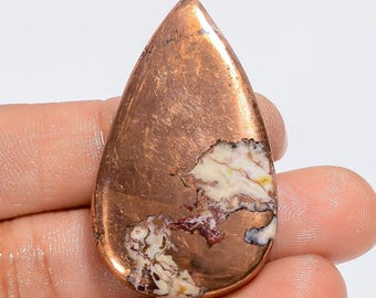Cabochão de cobre Dolomita Gota Dolomita em Pedra de Cobre 41X24X5 mm Tamanho Pedra Dolomita (Pedra de Costas Planas)