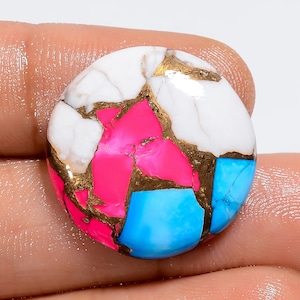 Barbe à papa turquoise forme cercle barbe à papa turquoise cristal 22 x 22 x 4 mm taille bonbon pierre