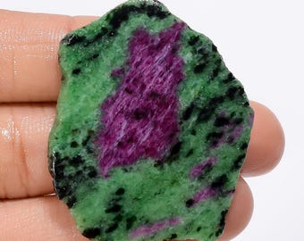Natural Ruby Zoisite Raw Slice Raw Ruby Zoisite Slice, Loose Gemstone, Polished Slice Ruby Zoisite Jewelry Making Slice Raw
