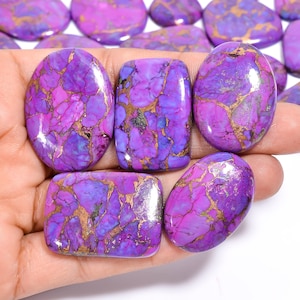 Natural roxo cobre turquesa polido à mão cabochão pedra preciosa atacado lote de pedras preciosas, cobre roxo turquesa, pedra para fazer joias.