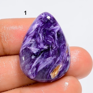Cabochão Charoite Natural Cristal Chariote Roxo Fundo Plano Ambos os Lados Polido Pedra Charoite Cristal Roxo Para joias