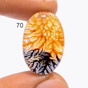 Gemma di quarzo dentritico doppietto, pietra preziosa di quarzo dentritico multicolore, pietra preziosa sciolta cabochon, pietra a fondo piatto di quarzo dentritico doppietto a forma di pera