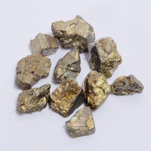10 Stück Pyrit Kristall Rohe Pyrit Rohsteine Chunks Glänzend Pyrit Chunks Lot 11X9 20x13mm Größe Pyrit (Chunks siehe Bilder