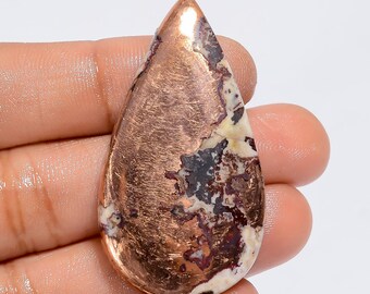 Cabochão de cobre Dolomita Gota Dolomita em Pedra de Cobre 47X24X4 mm Tamanho Pedra Dolomita (Pedra de Costas Planas)