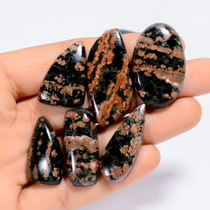 Fire Cracker Obsidian Crystal Lot 7 Stück Fire Cracker Obsidian Stone Lot 24X14 24x14 mm Größe Stein ( wie Bild