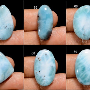 Pietra preziosa sciolta di Larimar naturale Cabochon Bella pietra preziosa di larimar Gioielli avvolgenti in filo, Pietra di cristallo di Heling Larimar per realizzare gioielli immagine 8