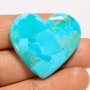 Cabochão azul turquesa em formato de coração, cristal azul turquesa, tamanho 28x30x5 mm