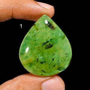 Cabujón de prehnita, gema de prehnita pulida por ambos lados, gema de prehnita verde, cabujón de prehnita natural, regalo de piedra de prehnita para ella (piedra como en la imagen) imagen 1