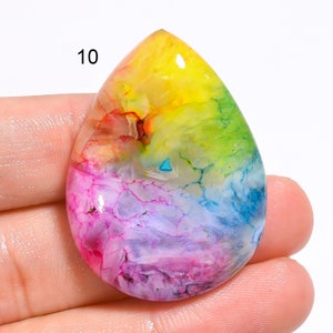 Cabujón de cuarzo solar arcoíris natural, piedra preciosa de cuarzo solar multicolor, piedra preciosa de color arcoíris, cristal de cuarzo solar arcoíris (como en la imagen)