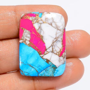 Barbe à papa turquoise forme longue barbe à papa turquoise cristal 29 x 21 x 5 mm taille bonbon pierre