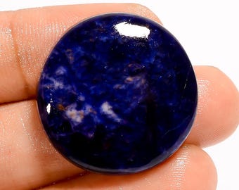 Oval Sodalite Gemstone Blue Sodalite Crystal Stone ( 25X25X7 mm, 35 Carat)