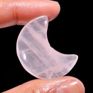 Natural Rose Quartz Crescent Moon Shape Cabochon Gemstone 42 Ct 30X23X9mm GS2495