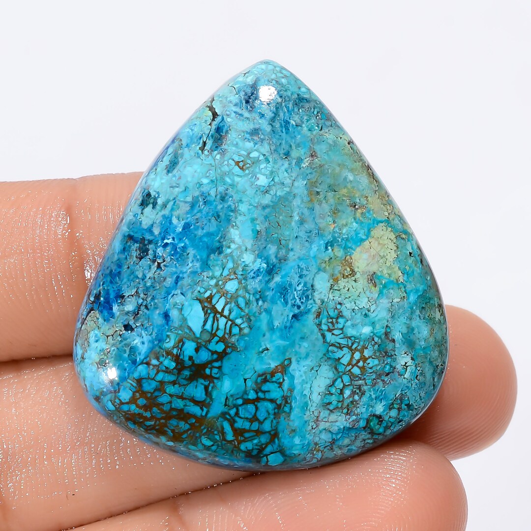 Natural Chrysocolla Crystal Drop Chrysocolla Gemstone 34X31X7 Mm