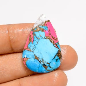 Barbe à papa turquoise forme longue barbe à papa turquoise cristal 30 x 20 x 5 mm taille bonbon stone