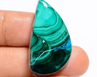 Natural Malachite Chrysocolla Cabochon Loose Green Crystal 30X17X6 mm Size Uneven Chrysocolla Malachite Stone ( Both side polished stone