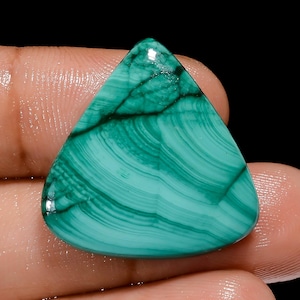 Natural Malachite Gemstone Smooth Malachite Cabochon Loose Gemstone Flat Back Both Side Polished Malachite Crystal Stone Green Malachite