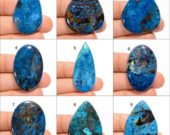 Azurite Cabochon Loose Gemstone Azurite Healing Crystals Azurite Gemstone Azurite Flat Black Stone Natural Azurite Stone Azurite As Picture