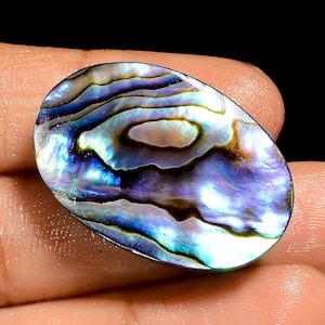 Natural Abalone Shell Cabochon Oval Shape Abalone Shell Crystal 31X21X8mm 50 Carat Abalone Shell Gemstone