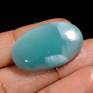 Cabochão de Hemimorfita com parte traseira plana Cristal de Hemimorfita polido 29X18X6 mm Tamanho Pedra de Hemimorfita