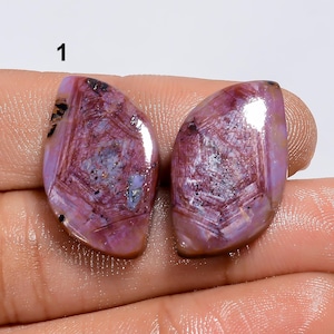 Par de cabochão de safira roxa natural Par de pedras de safira roxa Par de cristais de safira