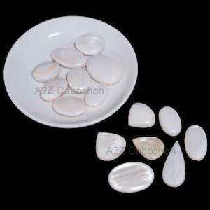 Cabochão de madrepérola atacado pedra de pérola mistura formato tamanho pedra de pérola branca
