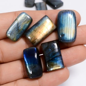 Labradorite Cabochon, Labradorite Gemstone Lot, 17X12 23X13 mm 167 Carat Radiant Shape Fireplay Labradorite 10 Pieces Lot For Making Jewelry